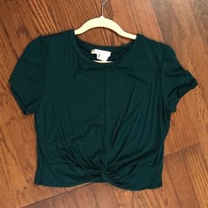 Dark green haze twist top